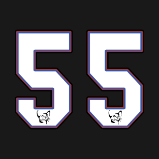 Lucky number 55 basketball hockey player Cat face - Born 1955 T-Shirt