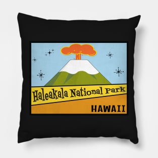 Haleakala National Park Hawaii Vintage Mid-Century Pillow