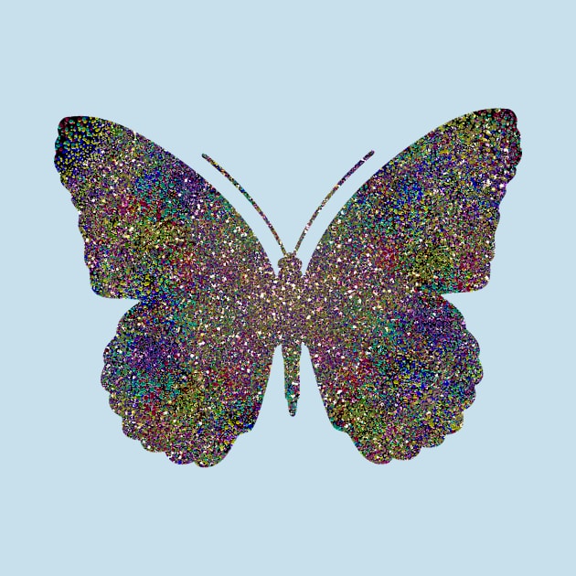 Glam Rainbow Metallic Butterfly by Jane Izzy Designs