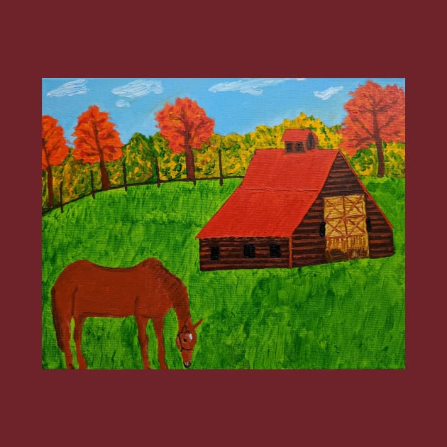 Horse By The Barn by PaintstopbyNandini