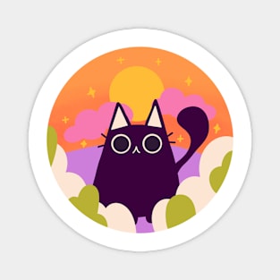 Cute halloween colorful cat design Magnet