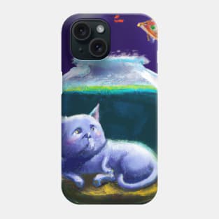 Blue Cat Dreams of Trading Places with a Goldfish Phone Case