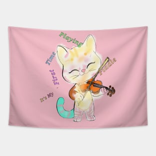 Feline Fiddler: A Cat's Concerto of Purrfect Harmony Tapestry