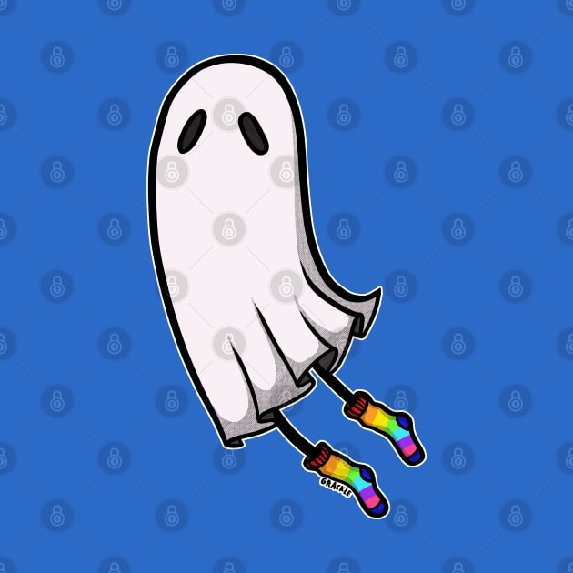 Rainbow Socks Ghost by Jan Grackle