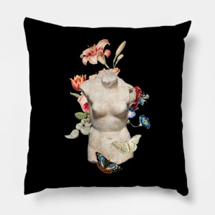 Popular Floral and Sculpture Art Collage, Nude Body Pillow