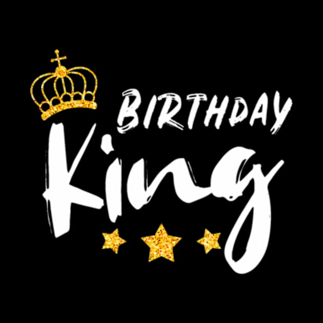 Birthday King  Mens Golden Graphic Mens Boys by Sort of Vintage