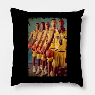 FAB FIVE TEAMS BASKETBALL VINTAGE Pillow