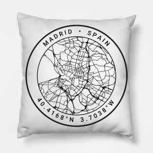 Madrid Map Pillow