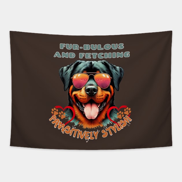 Fur-tastic Style: Cool Dog Chic Tapestry by TaansCreation 