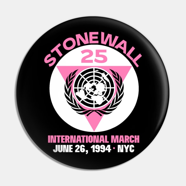 Stonewall 25 Vintage Retro March LGBT Gay NYC Pin by WearingPride