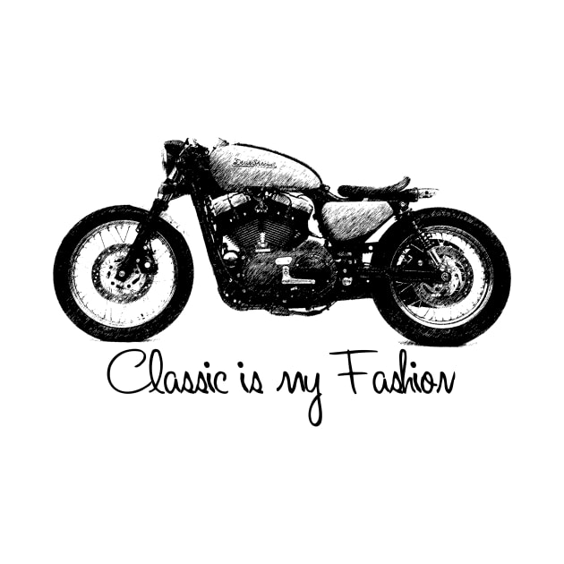 Classic Motor Bike by Illustro Art