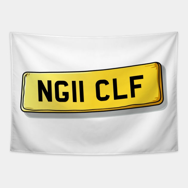 NG11 CLF - Clifton Number Plate Tapestry by We Rowdy