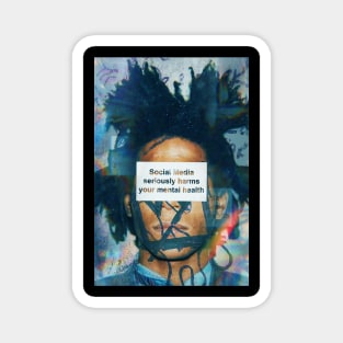 Basquiat Vintage Surreal Social Media Art Magnet