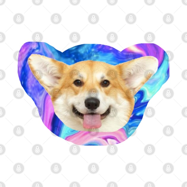 Galaxy Corgi Sticker by Biscuit25