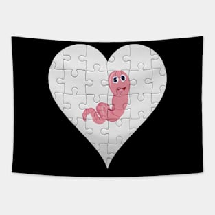 Jigsaw  Worm Heart Design - Insects Worm Tapestry