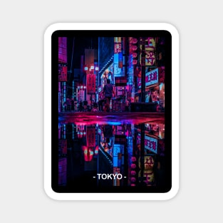 Tokyo Street Neon Synthwave Magnet