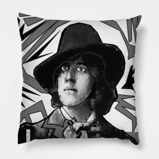 Oscar Wilde in Black and White Pillow