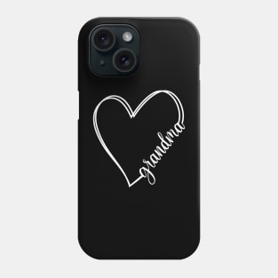 Grandma heart design, love grandma sketched heart Phone Case