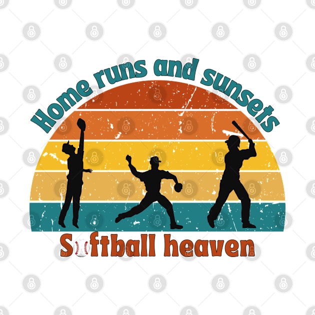 Softball Sunset: Where Home Runs Shine by Toonstruction