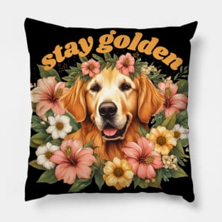 Stay Golden Gold Retriever Pillow