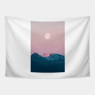 Moon and the Mountains – Landscape Photography Tapestry