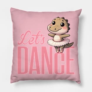 Let's dance - An alligator is dancing ballet Pillow