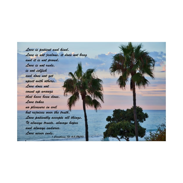 Love Is Patient: Ocean Palm Trees by KirtTisdale