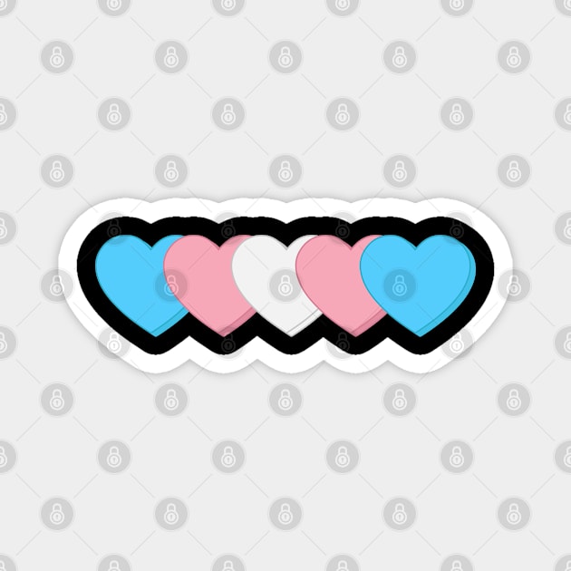 Trans Flag Hearts Magnet by Pridish