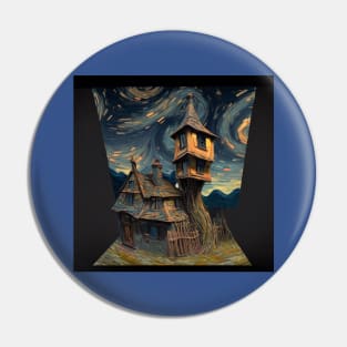 Starry Night Over The Burrow Pin