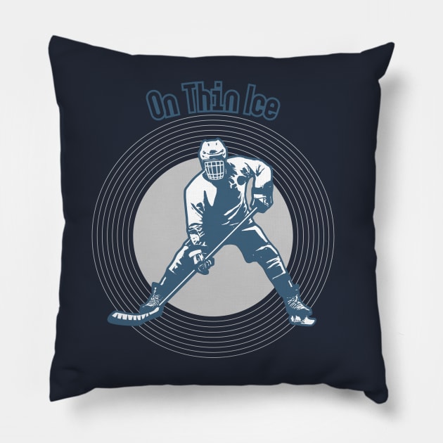 On Thin Ice - Hockey Pillow by The Hockey Locker