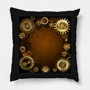 Machinery Concept ( Steampunk Background ) Pillow