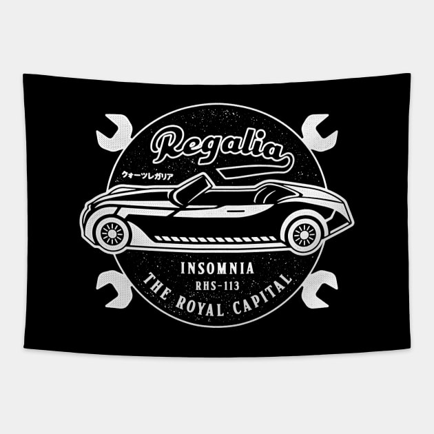 Regalia Insomnia Garage Emblem Tapestry by Lagelantee