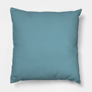 Solid Dusty Blue Lake Blue Monochrome Minimal Design Pillow