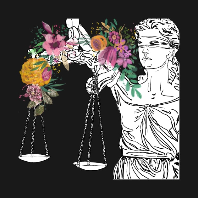 Floral Lady Justice Lawyer Gift by missdebi27