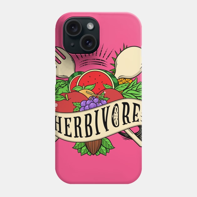 "Herbivore" go veg people Phone Case by Raturu