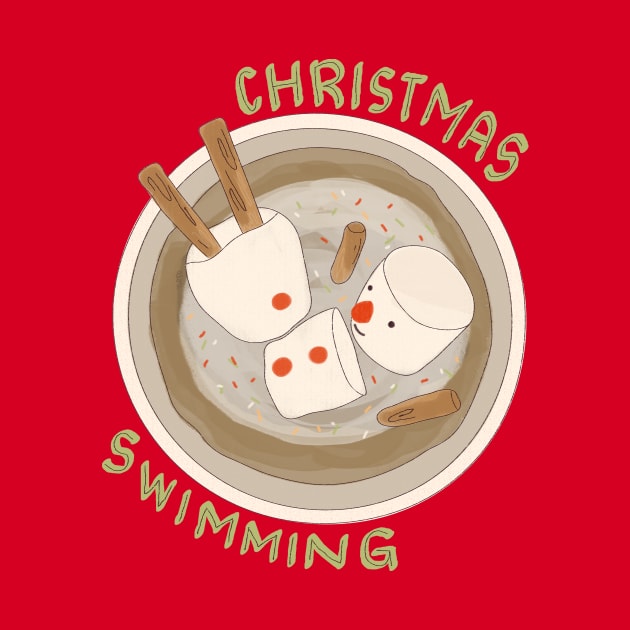 Marshmallow Snowman Swimming in Holiday Drink by aaalou