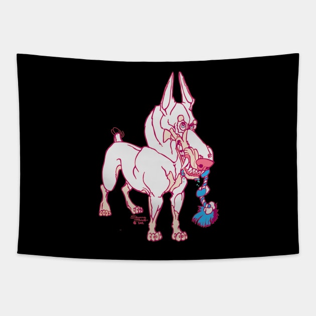 White Doberman 2 Tapestry by WildThingsTreasures34