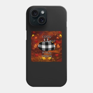 Cute Fall design and quote saying, COZY FALL VIBES, Autumn Gifts Phone Case