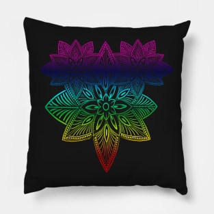 Floral Pattern Black Pillow