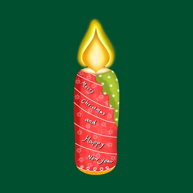 Merry Christmas and happy new year candle by Onanong art design shop.