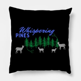 Whispering Pines Working Ranch with Goats Blue gray Pillow