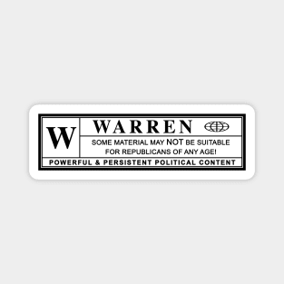 elizabeth warren warning label Magnet