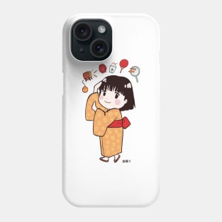 Chibi Anime Girl Bon Odori Summer Festival Phone Case