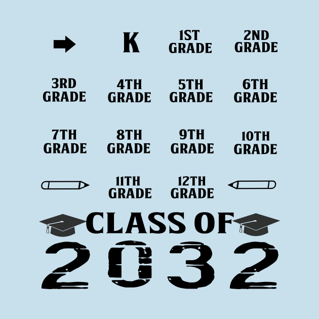 Class of 2032 Graduation T-shirt Handprints Grow With Me by mo designs 95