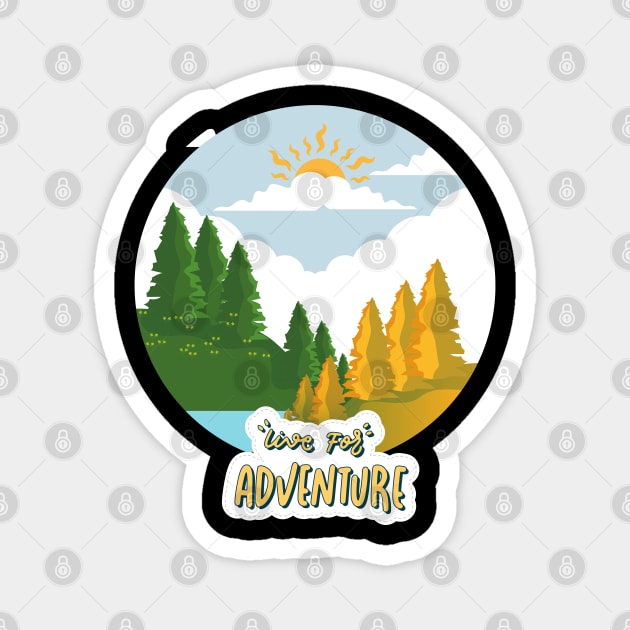 Let's travel Your Life is the best Adventure Explore the world travel lover fall autumn Magnet by BoogieCreates