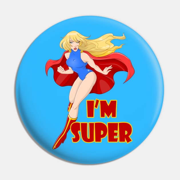 Woman Super Hero Flying With Cape Pin by LironPeer