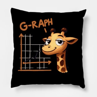 Graph Giraffe (Back Print) Pillow