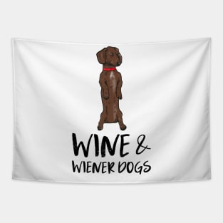 wine and wiener dogs Tapestry