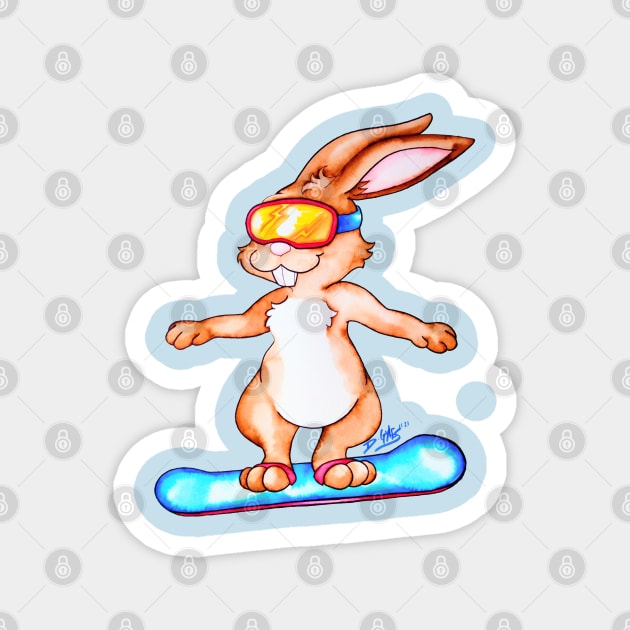 Boarder Bunny Magnet by ptowndanig