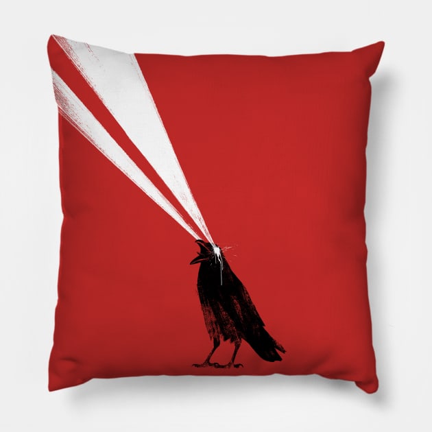 Laser Crow Pillow by astronaut